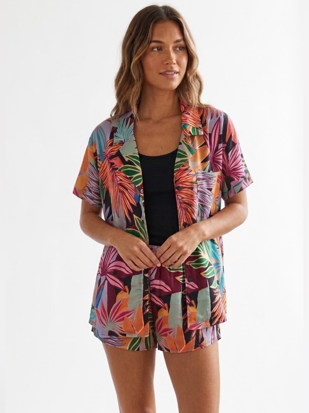 Show Me Your Mumu Tropical Floral Short Pj Pajama Set, Size M